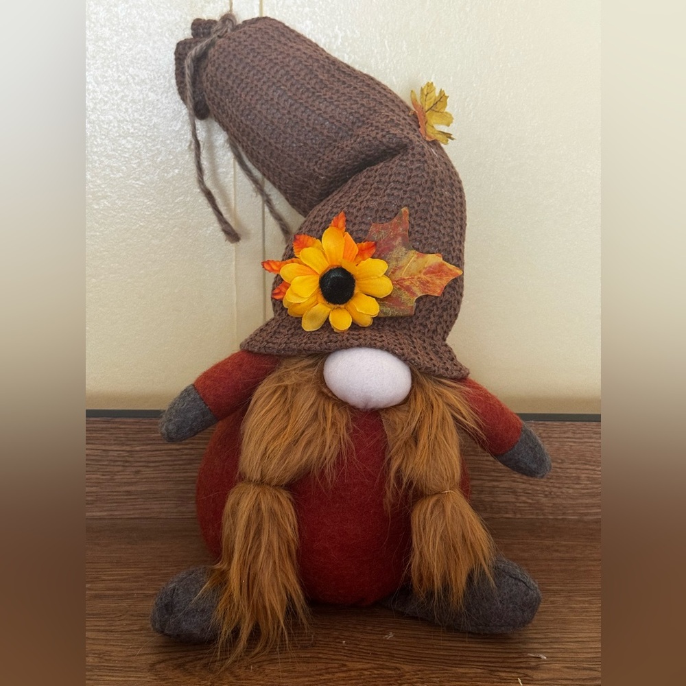 Autumn Gnome Plush with Brown Hat